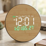 table & wall clock wooden round digital black 10x10 china
