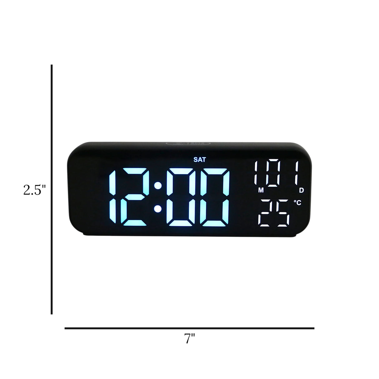 table clock digital rectangle black 2.5x7 china