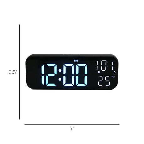 table clock digital rectangle black 2.5x7 china