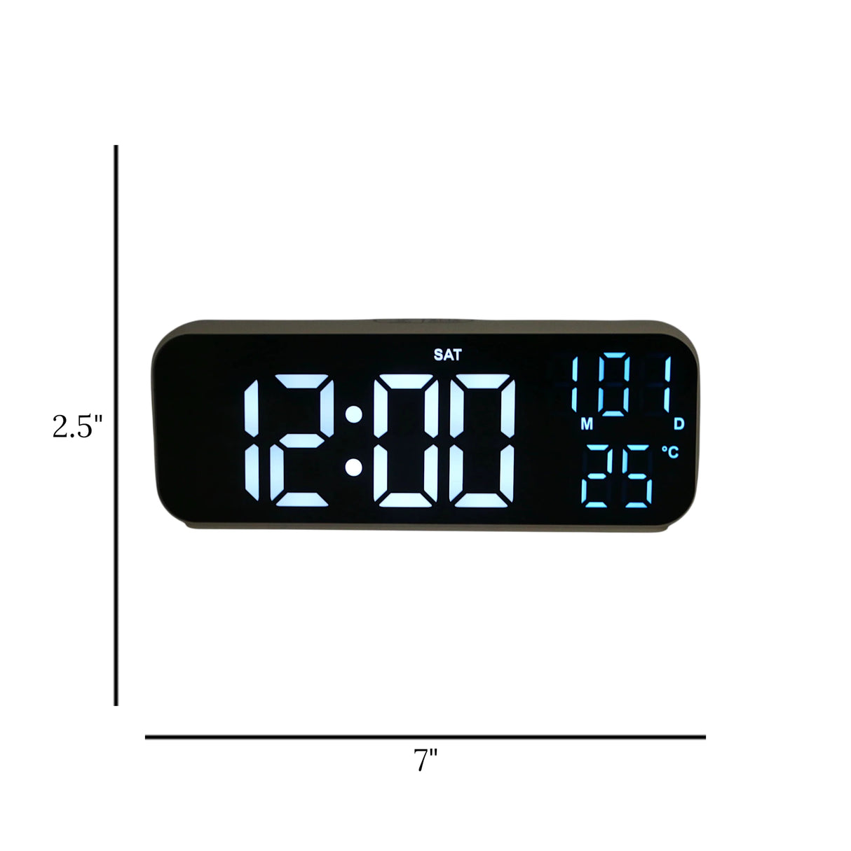 table clock digital rectangle white 2.5x7 china