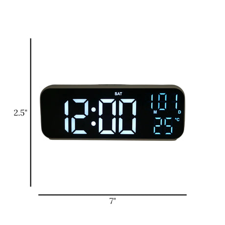 table clock digital rectangle white 2.5x7 china
