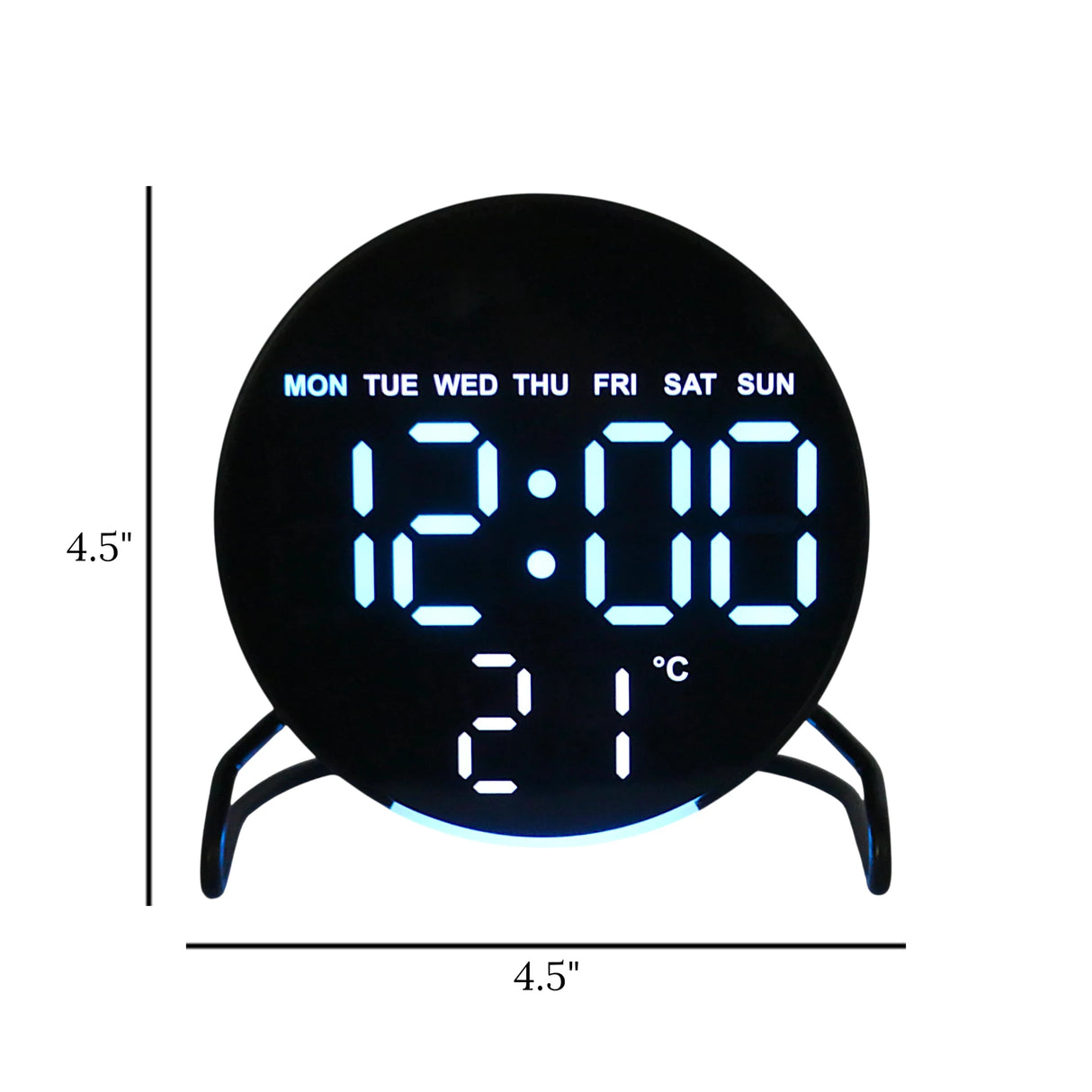 table clock digital round black 4.5x4.5 china