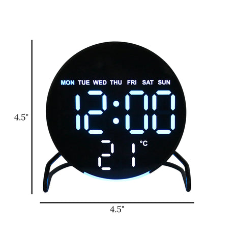 table clock digital round black 4.5x4.5 china