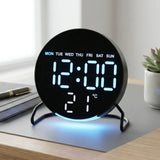 table clock digital round black 4.5x4.5 china