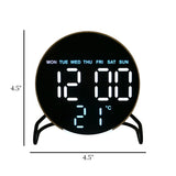 table clock digital round white 4.5x4.5 china