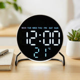 table clock digital round white 4.5x4.5 china