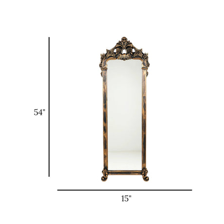 fancy wall hanging mirror brown 54''x15'' china