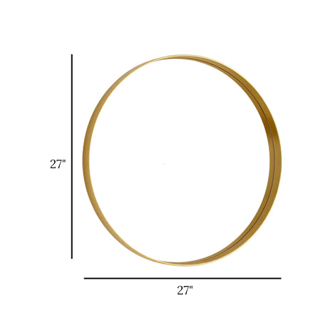 round wall mirror with thin metal frame gold color 27''x27'' china