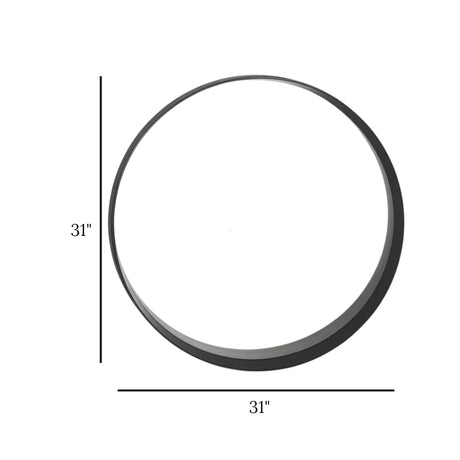 round wall mirror with thin metal frame metal black color 31''x31'' china