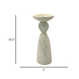 decorative candle holder resin white color 10.5"x3" china