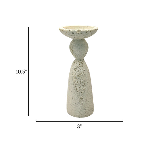 decorative candle holder resin white color 10.5"x3" china