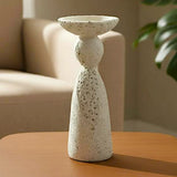 decorative candle holder resin white color 10.5"x3" china