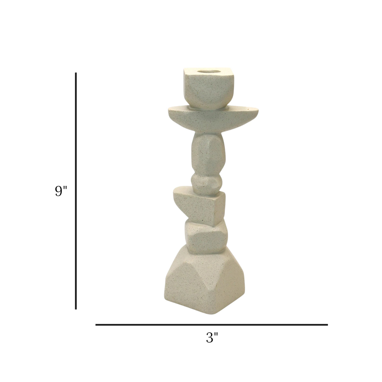 decorative taper candle holder resin white color 9"x3" china