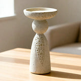 decorative candle holder resin white color 7.5"x3" china