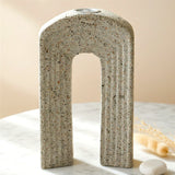 decorative arch taper candle holder resin beige color 6.5" x 4" china