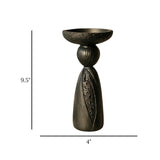 decorative candle holder resin black color 9.5"x4" china