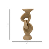 decorative abstract twisted candle holder resin beige color 11"x4" china