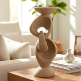 decorative abstract twisted candle holder resin beige color 11"x4" china