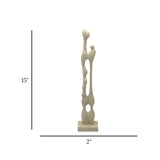 decorative abstract tall mother & child figurine statue resin beige color 15"x2" china