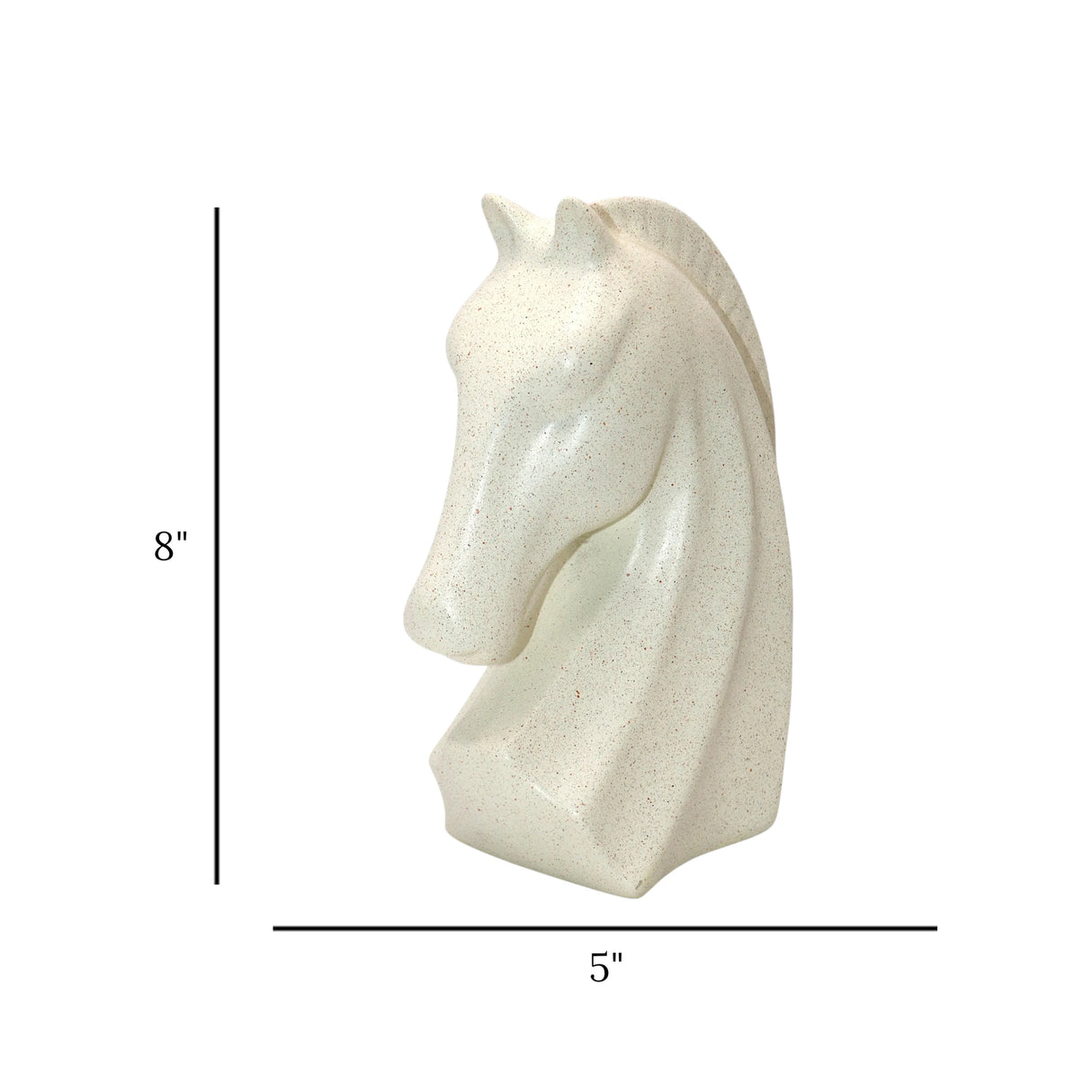 decorative abstract horse head bust statue resin white color 5"x8" china