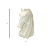 decorative abstract horse head bust statue resin white color 5"x8" china