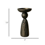 decorative candle holder resin black color 7.5"x3" china