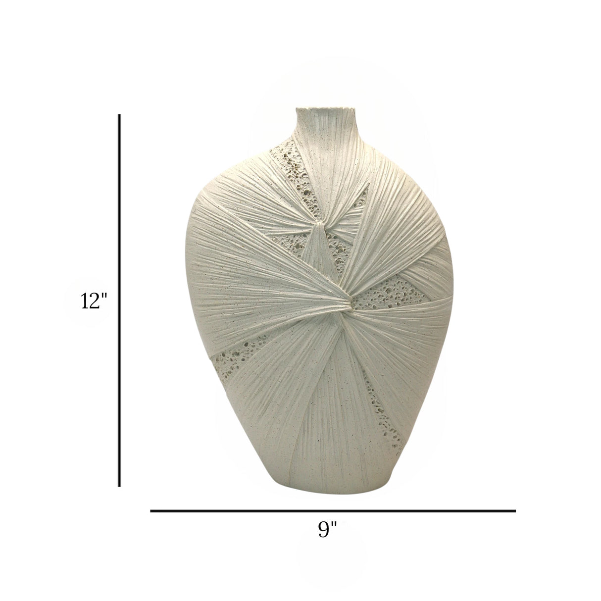 decorative vase textured knot white small 12''x9'' china