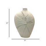 decorative vase textured knot white small 12''x9'' china