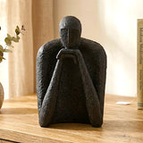 statue deep thinker above hand black 6x3 china