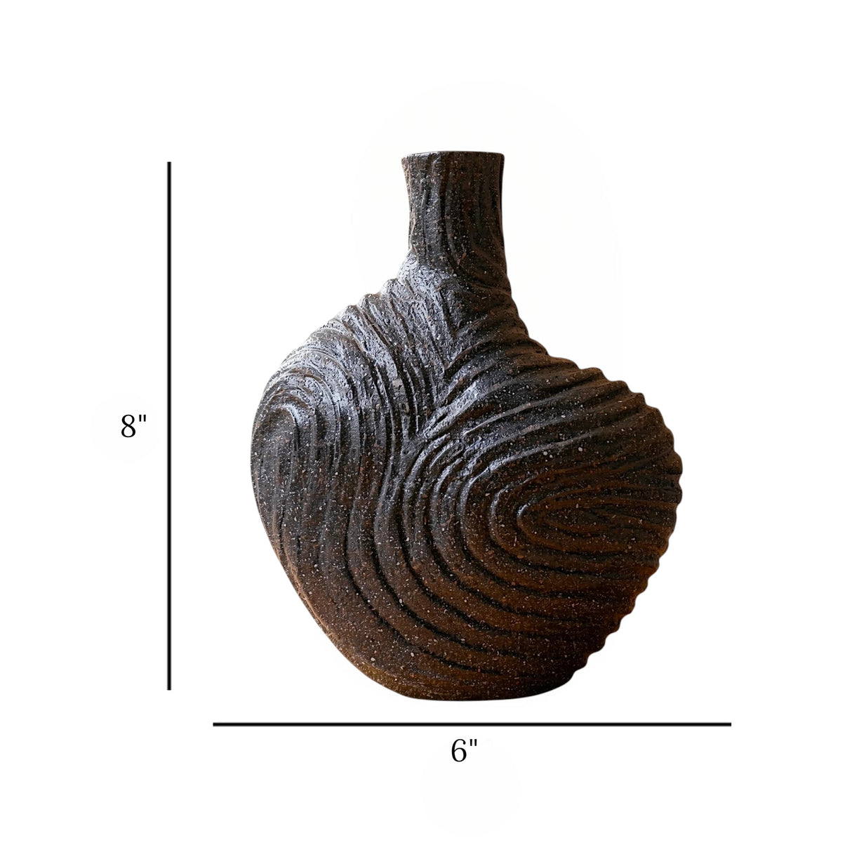 vase textured black small 8''x6'' china