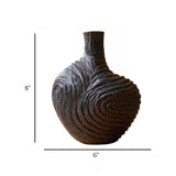 vase textured black small 8''x6'' china