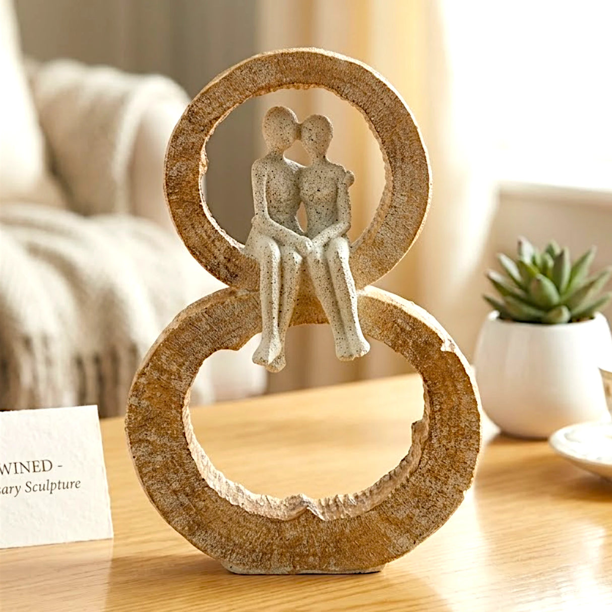statue couple frame 2ring white & brown 9.5x6.5 china