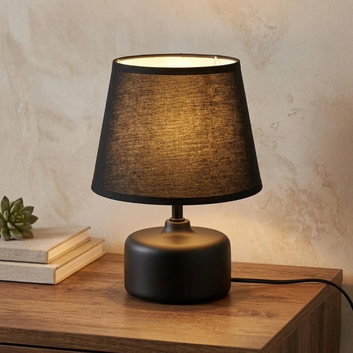ceramic table lamp black china