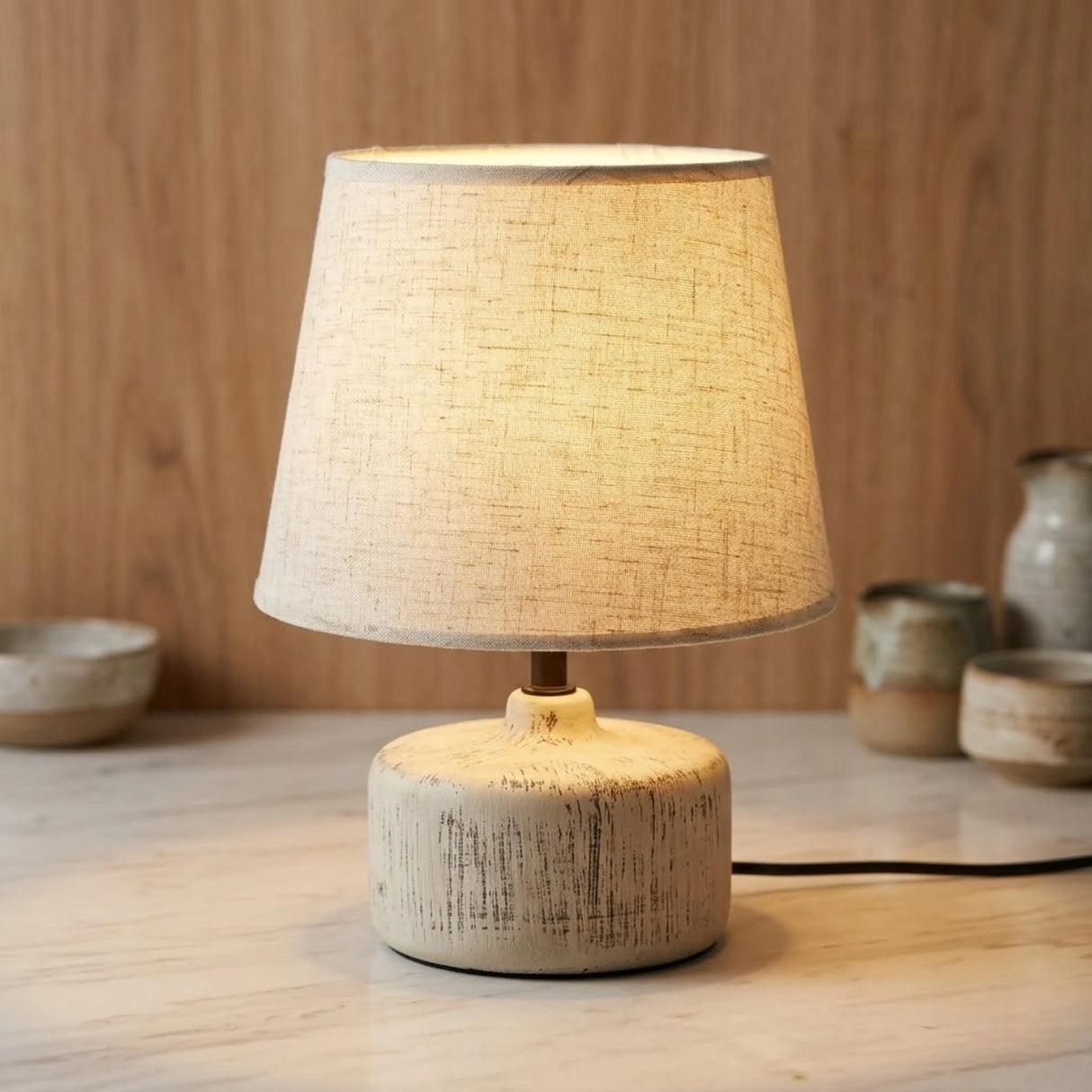 ceramic table lamp off white china