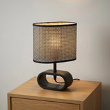 wooden table lamp white & black 12x6.5 china