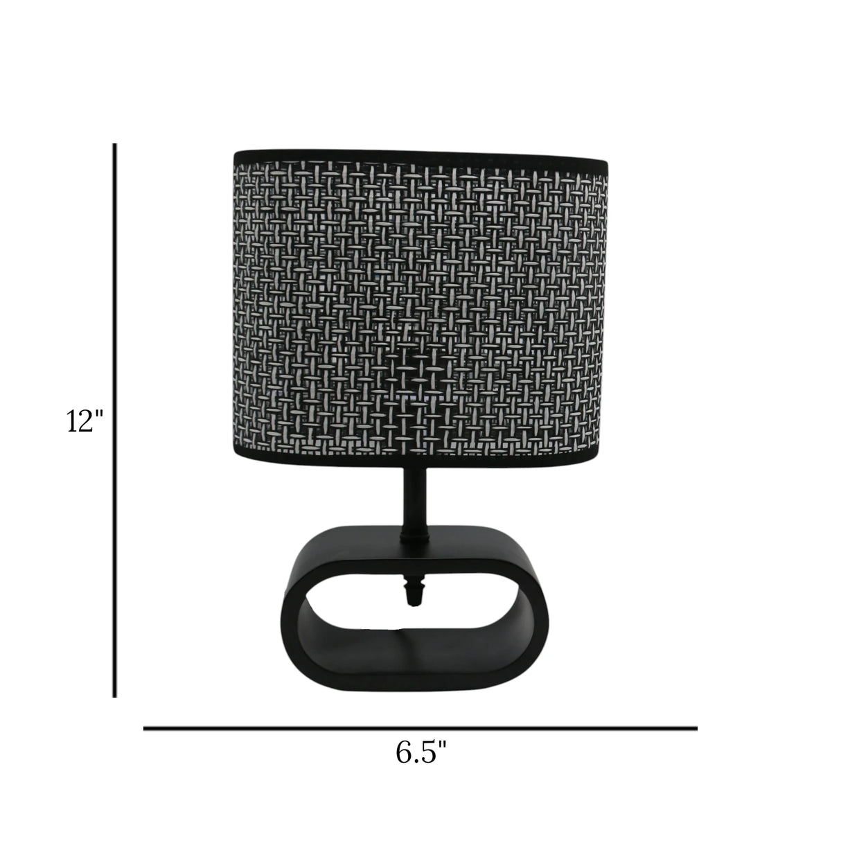wooden table lamp white & black 12x6.5 china