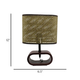 wooden table lamp golden & browm 12x6.5 china