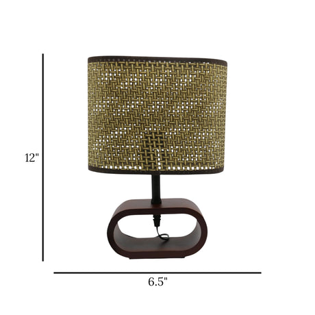 wooden table lamp golden & browm 12x6.5 china