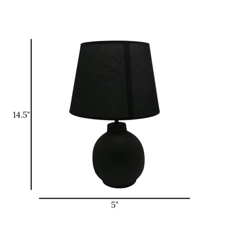 ceramic table lamp black 14.5x5 china