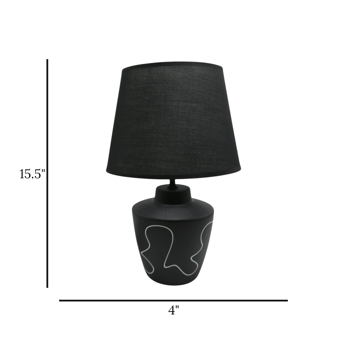 ceramic table lamp black china