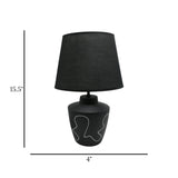 ceramic table lamp black china