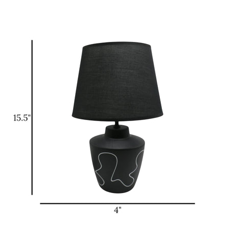 ceramic table lamp black 15.5x4 china