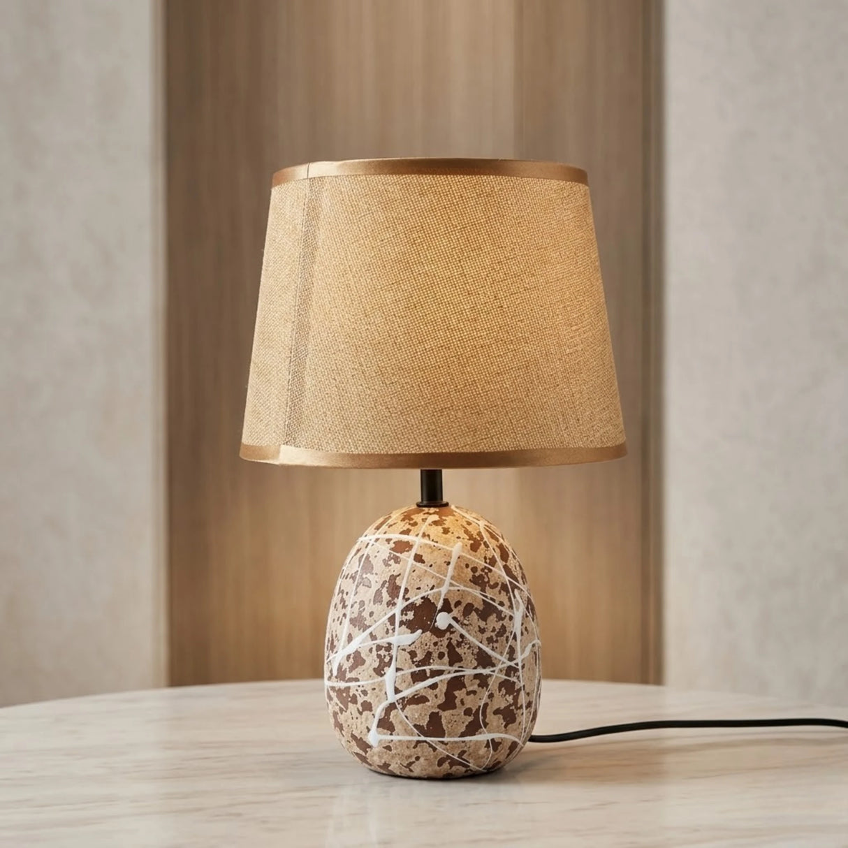 ceramic table lamp brown china