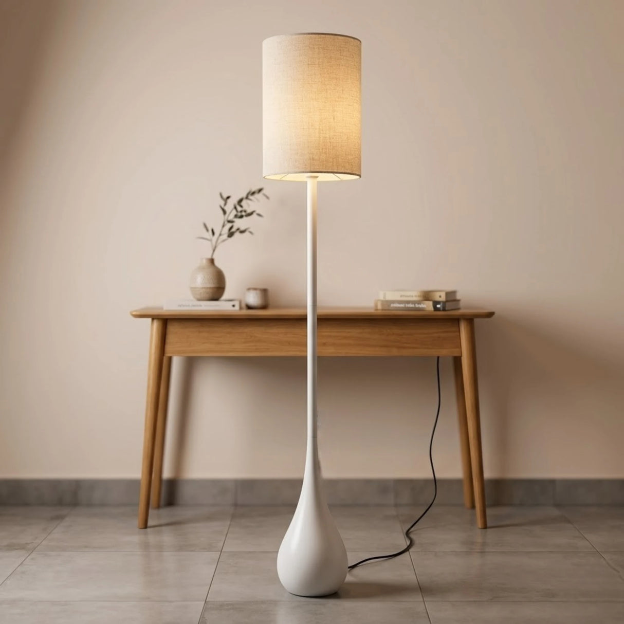 metal floor lamp candy base white china