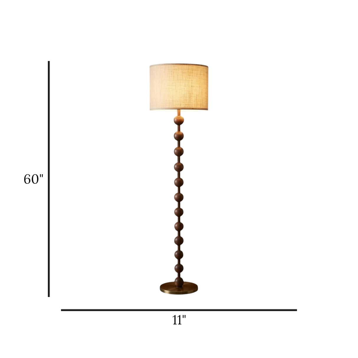 metal floor lamp 12 balls brown 61''x15'' china