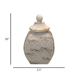 ceramic candy jar textured flower clay small china