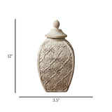 ceramic candy jar textured flower clay large 12''x3.5'' china