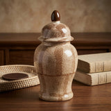 ceramic candy jar 2tone brown small china