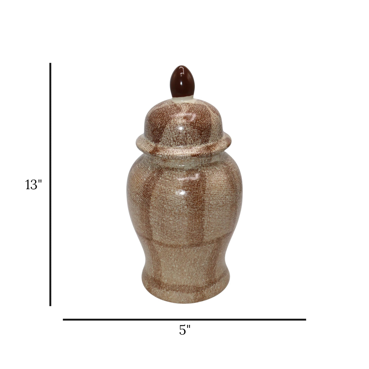 ceramic candy jar 2tone brown small china