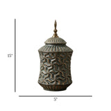 ceramic candy jar textured green small china